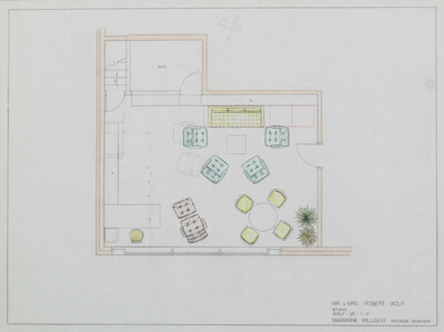 Mr. and Mrs. Robert Wolf House, Elevation and Plan