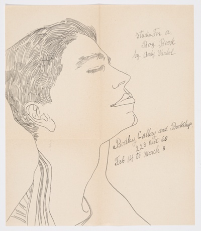 Poster for "Studies for a Boy Book by Andy Warhol"