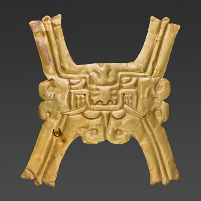 Gold Pectoral with Zoomorphic Face
