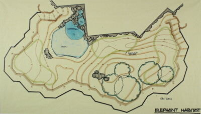 Elephant Habitat, Lincoln Park Zoo, Chicago, Illinois, Plan