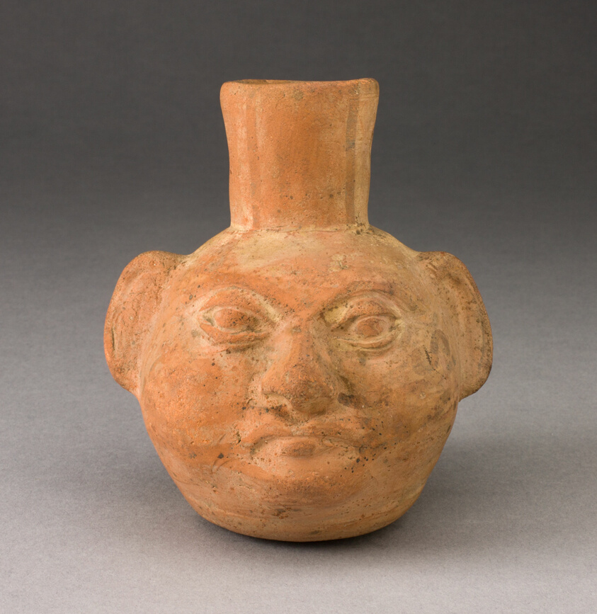 Miniature Portrait Jar of a Human Head with Face Painting