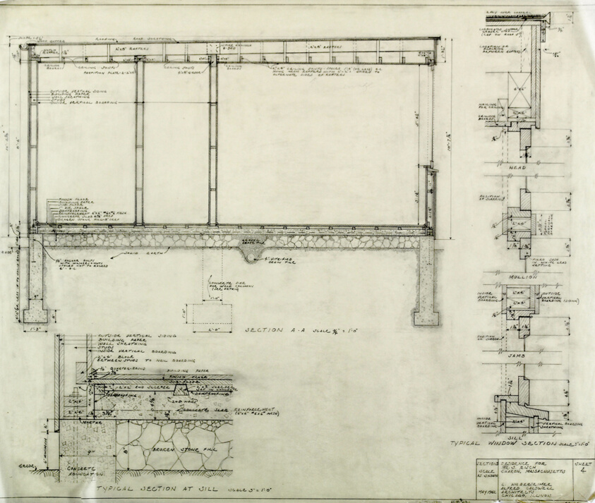 S. Risch House, Sharon, Massachusetts, Sections