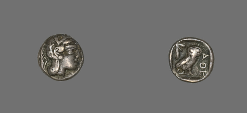 Drachm (Coin) Depicting the Goddess Athena