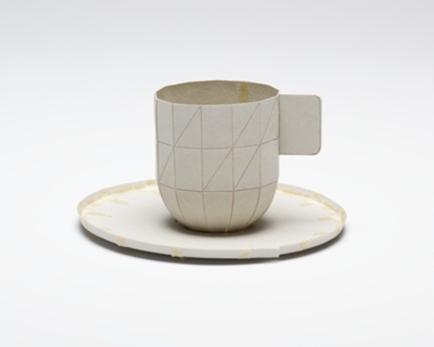 Paper Porcelain, Coffee Cup and Saucer Prototypes