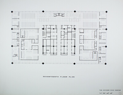 Chicago Civic Center, Chicago, Illinois, Seventeenth Floor Plan