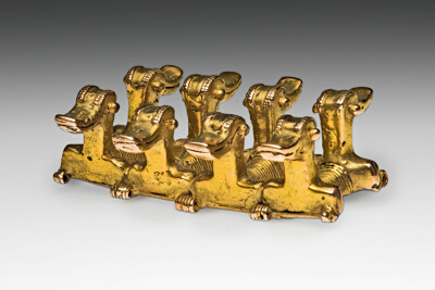 Pendant in the Form of Four Double-Headed Figures with Long Beaks, Possibly Ducks