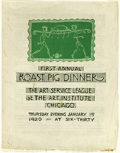 Program for the Art Service League: Roast Pig Dinner