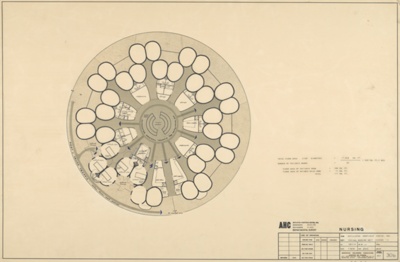 Affiliated Hospitals Center, Boston Massachusetts, Typical Nursing Unit Scheme 1, Floor Plan and Working Drawing