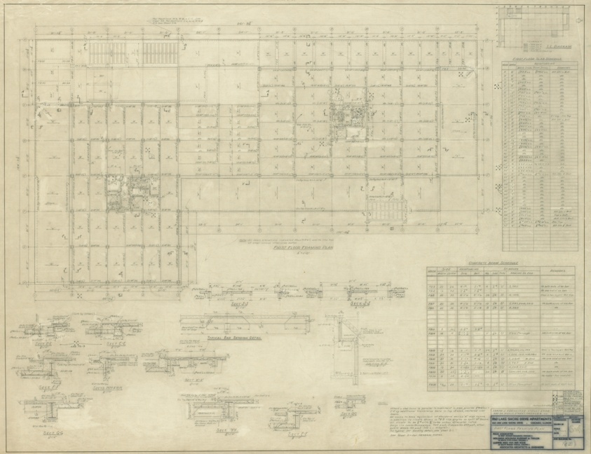 860–880 North Lake Shore Drive, First Floor Framing Plan