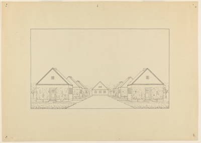 Pitched Roofed Houses Suburban Housing Project, Perspective
