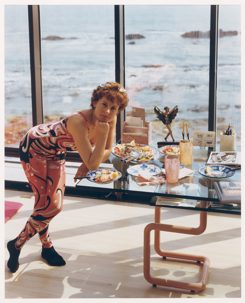 A Woman at Home in Malibu after Exercising, California