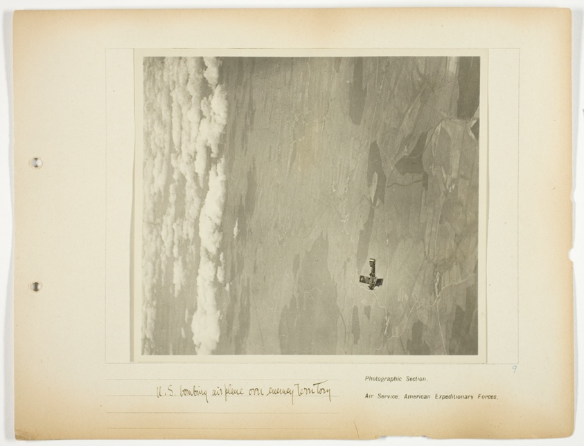 U.S. bombing airplane over enemy territory