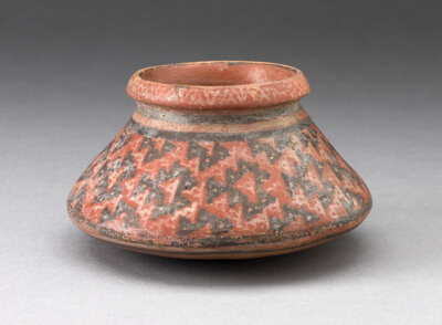 Miniature Jar with Textile Pattern or Abstract Fish Motifs