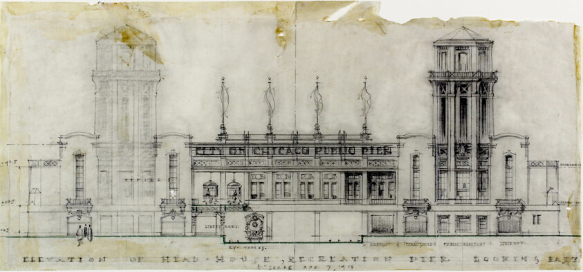 Recreation Pier/Navy Pier Head House, Chicago, Illinois, Elevation
