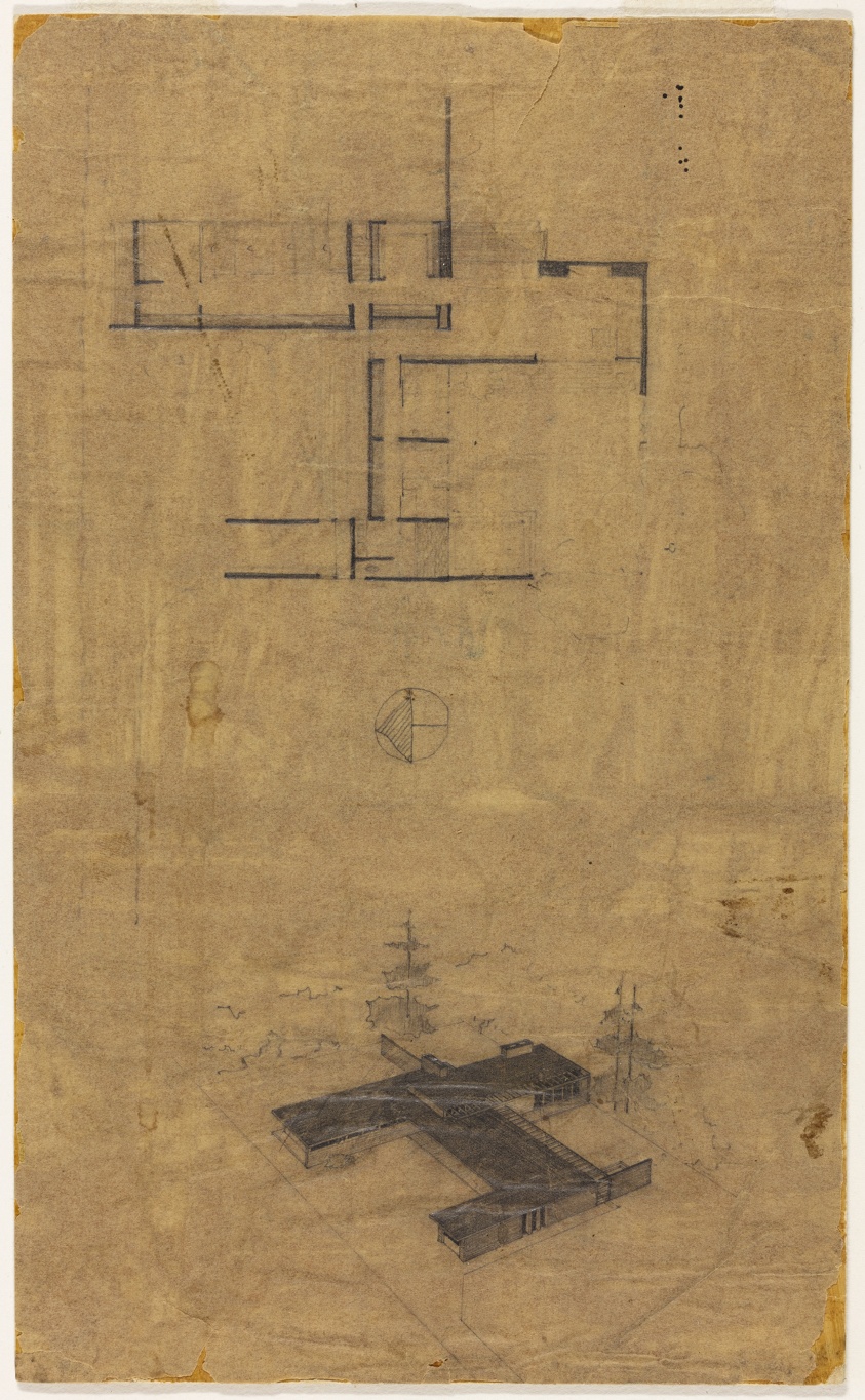 Schweikher Home and Studio, Roselle, Illinois, Design Sketches