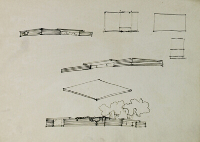 House Studies, Court House, Perspective Sketches