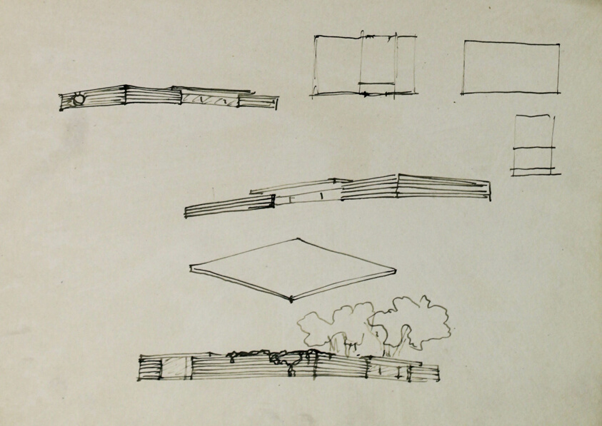 House Studies, Court House, Perspective Sketches