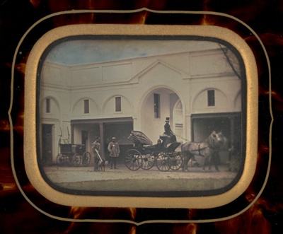 Untitled (Three Men and Horse-Drawn Carriage)