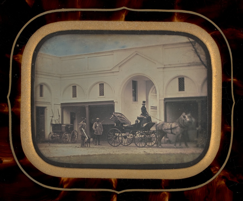 Untitled (Three Men and Horse-Drawn Carriage)