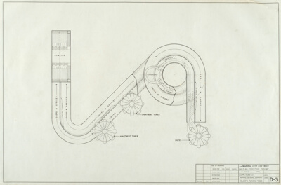 Marina City, Detroit, Michigan, Pedestrian Thruway Plan