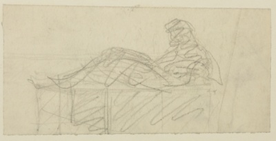 Hubbe House, Magdeburg, Germany, Design Sketch for Sculpture