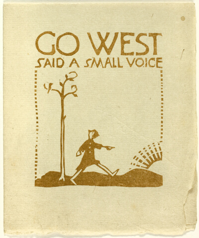 Design for a change-of-address card: "Go West"