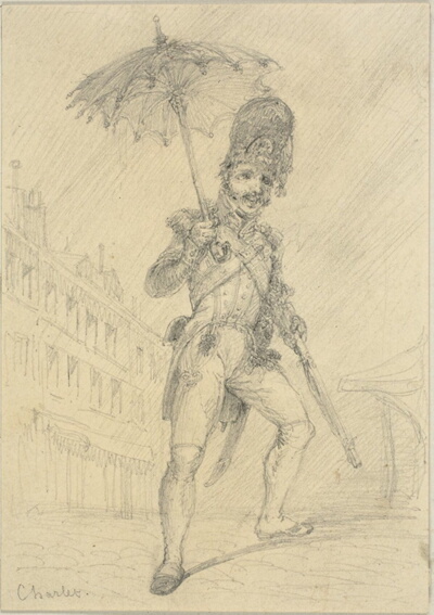 Soldier Holding a Parasol
