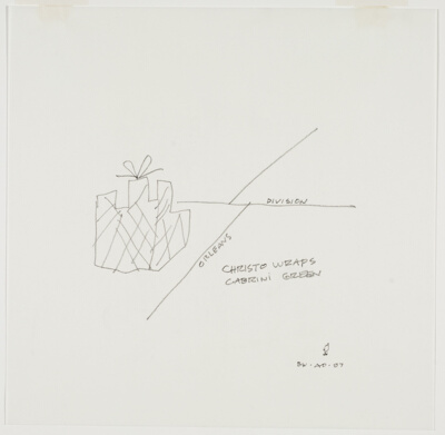 Christo Wraps Cabrini Green, Chicago, Illinois, Travel Sketch