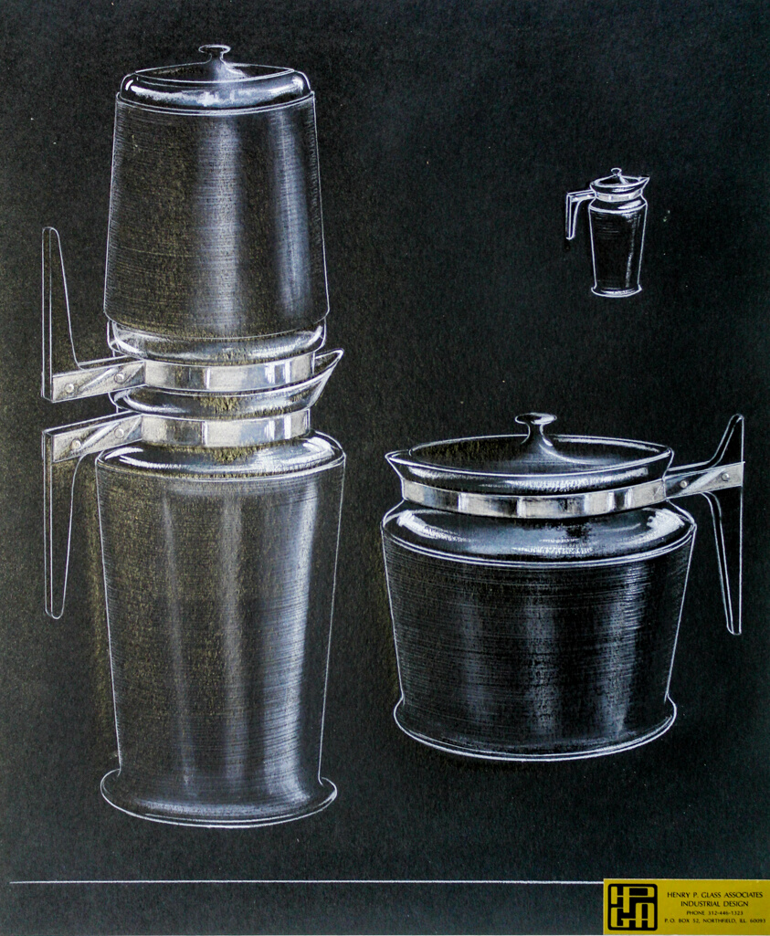 Coffee and Tea Service, Coffee and Tea Pot, Presentation Drawing