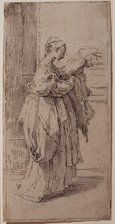 Young Woman with Cushion