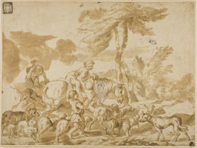 Peasant Family with Sheep and Dog