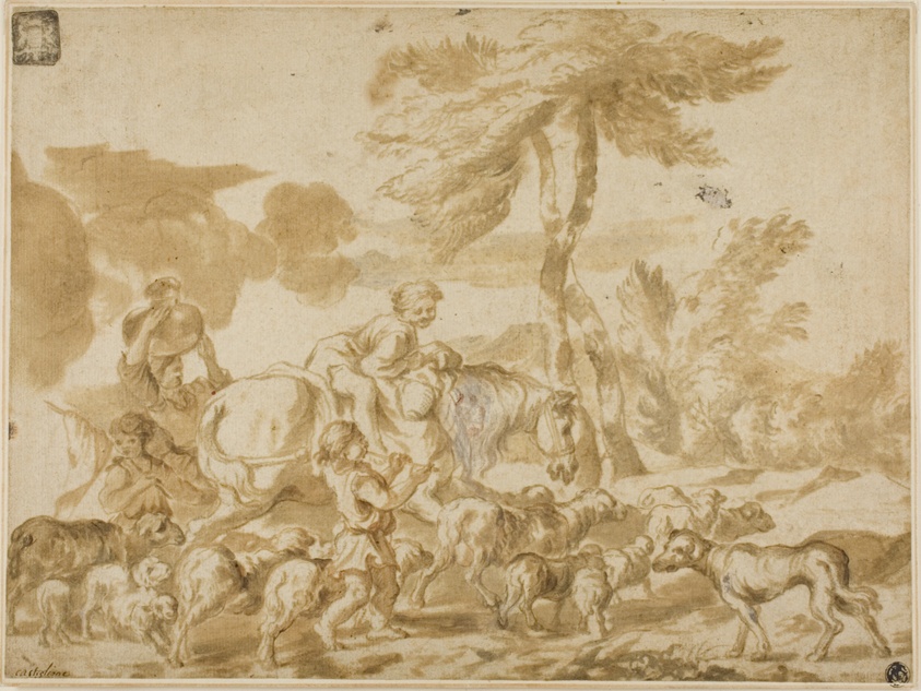 Peasant Family with Sheep and Dog