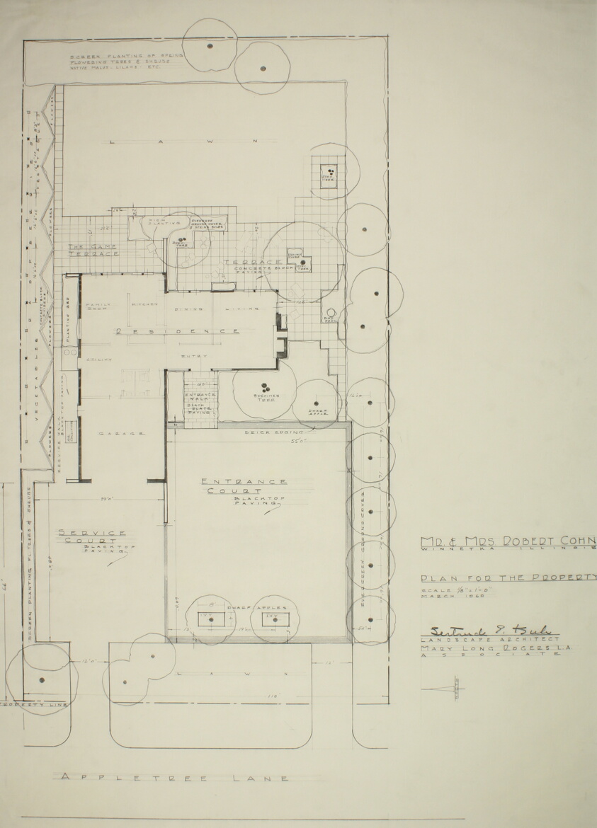 Mr. and Mrs. Cohn House, Winnetka, Illinois, Site Plan