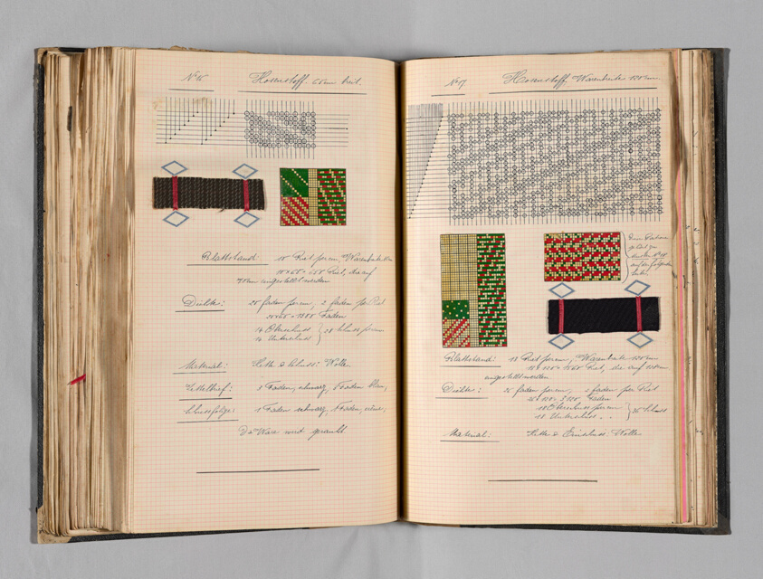 Student Notebook Containing Notes, Diagrams and Swatches