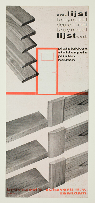 Advertisement for “Om-lijst” from Bruynzeel's Schaverij