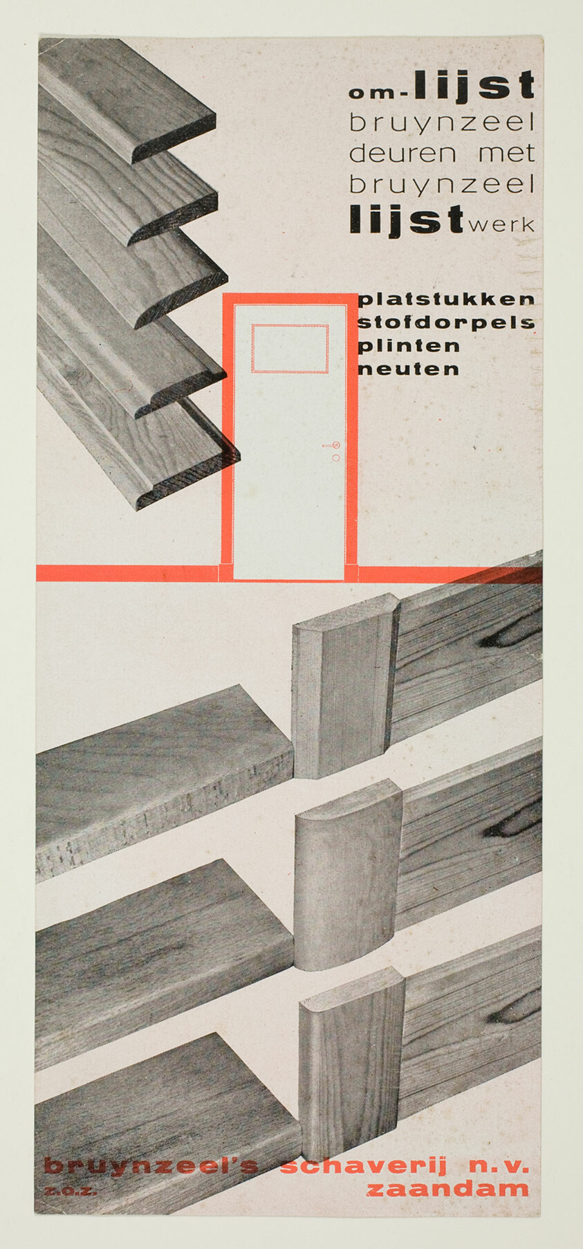 Advertisement for “Om-lijst” from Bruynzeel's Schaverij
