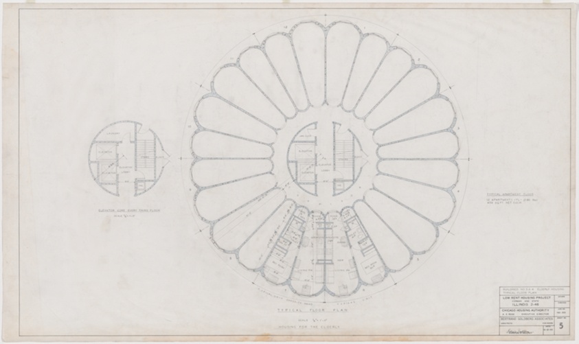 Low Rent Housing Project, Housing for the Elderly, Chicago, Illinois, Floor Plan