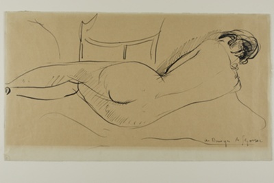 Recumbant Female Nude, Seen from Back
