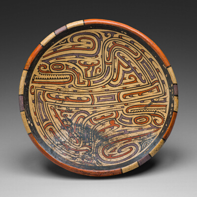 Pedestal Bowl Depicting Bicephalic Footed Serpent with Headcrest