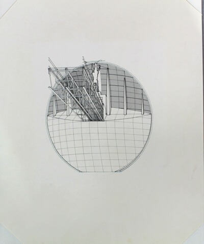 Monument to the French Revolution at the Pont des Arts, Paris, France, Perspective Study