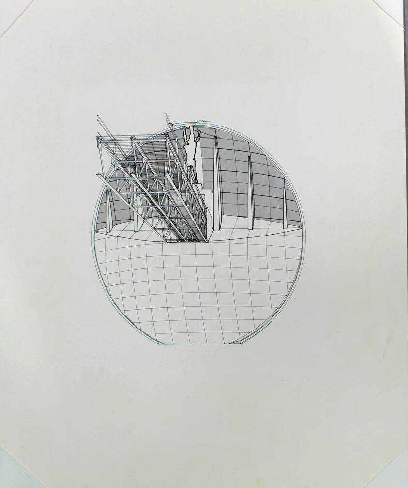 Monument to the French Revolution at the Pont des Arts, Paris, France, Perspective Study