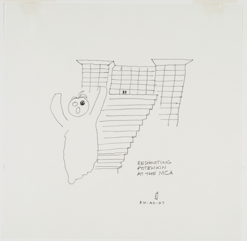 Reshooting Potemkin at the MCA, Chicago, Illinois, Travel Sketch