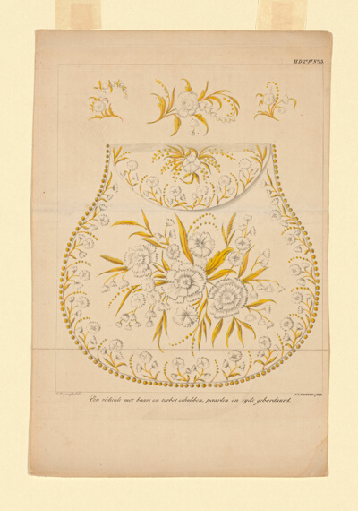 Design for an Embroidered Purse known as a "Rédicule"