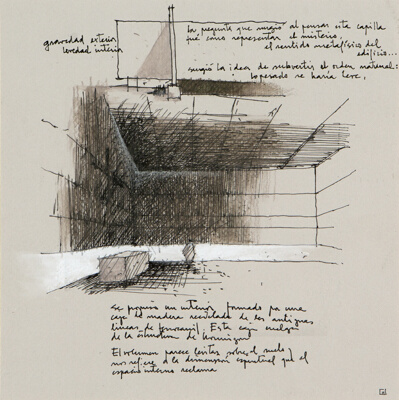 Capilla del Retiro, Auco, Chile, Concept Sketch