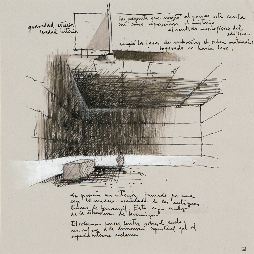 Capilla del Retiro, Auco, Chile, Concept Sketch