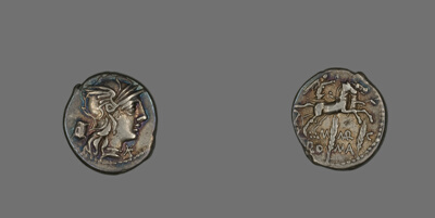Denarius (Coin) Depicting the Goddess Roma