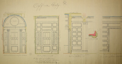 Vestibule Doors, Bryan Lathrop House, Chicago, Illinois, Shop Drawing