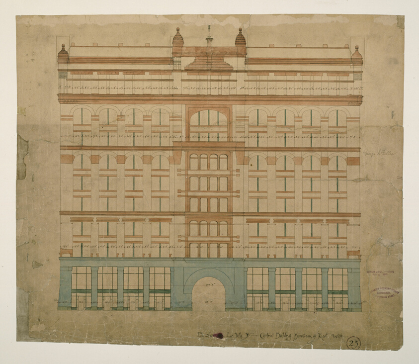 Rookery Building, Chicago, Illinois, LaSalle Street Elevation