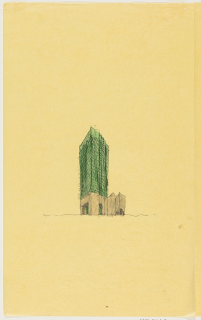 Time and Life Building, Chicago, Illinois, Perspective Sketch