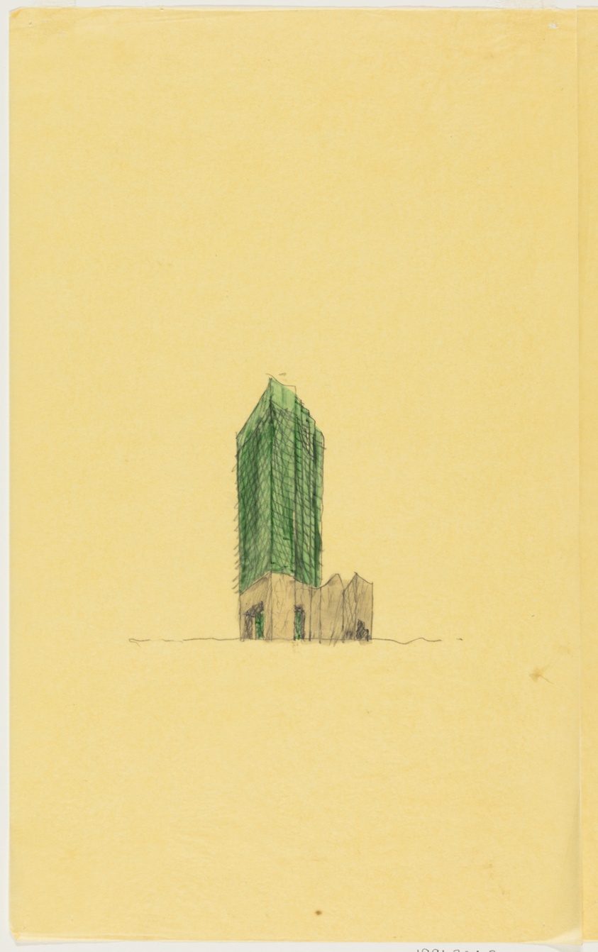 Time and Life Building, Chicago, Illinois, Perspective Sketch